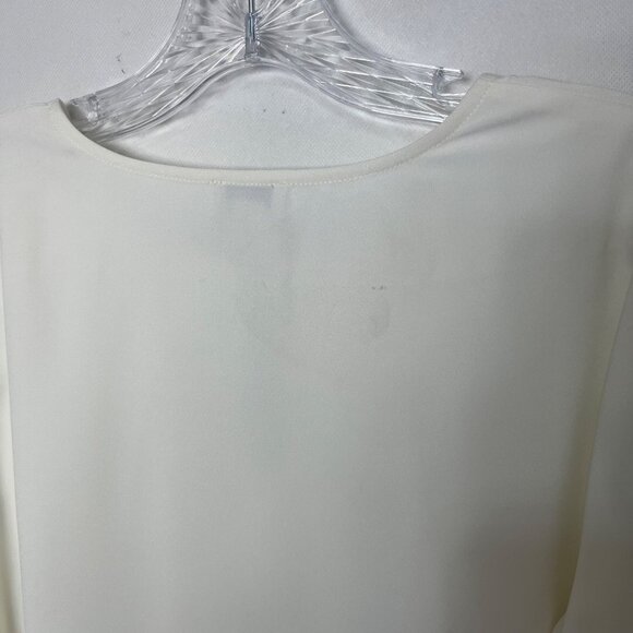 J Crew Long Sleeve Blouse Womens Medium Cream New Keyhole Neck New WOT - Picture 8 of 11